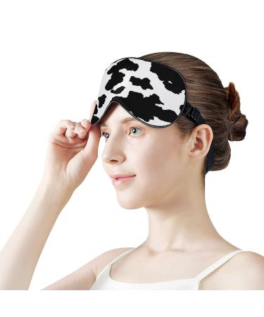 Cow Skin Animal Pattern Sleep Mask | Adjustable Eye Shades for Women | Comfortable Sleeping Cover - Buy Online on GoSupps.com