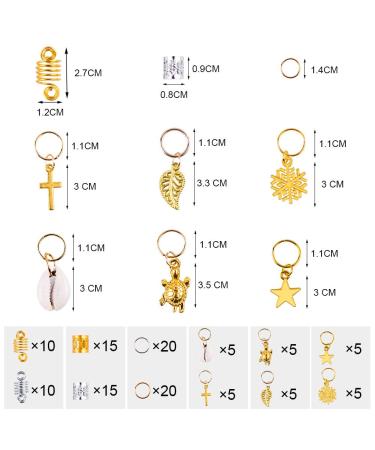 120 Pieces Aluminum Hair Jewelry Rings & Cuffs Kit with Metallic Cord - Hair Accessories Decorations Pendants - WXJ13 - Buy Online on GoSupps.com