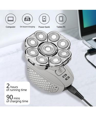 6 in 1 Electric Head Shaver for Bald Men | Upgraded 9D Floating Razor | Wet & Dry Cordless Grooming Trimmer - Buy Online on GoSupps.com