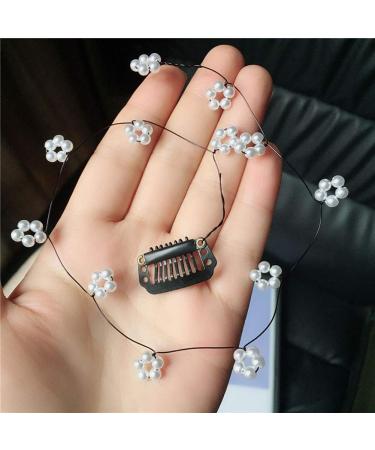 3 PCS Crystal Flower Long Hair Decorative Headdress Hair Extensions - White | Women's Streamline Hairpin Accessories - Buy Online on GoSupps.com