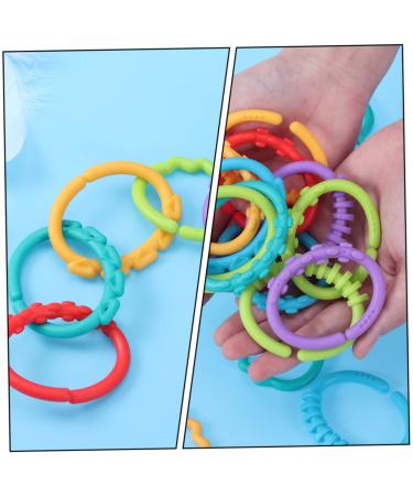 SAFIGLE 72pcs Infant Grabbing & Teething Toys | Colorful Hand Hold Rings for Calming and Pacifying | Molar Ring and Wristband Set - Buy Online on GoSupps.com