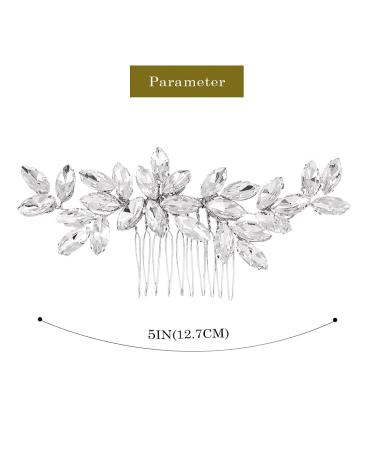 Latious Crystal Bride Wedding Hair Comb - Silver Rhinestone Bridal Hair Clip - Buy Online on GoSupps.com