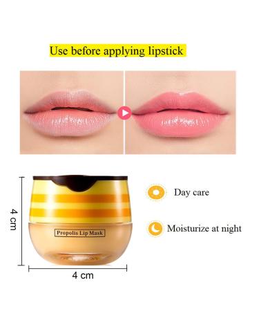 4 PCS Bee Lip Balm Honey Pot Propolis Lip Mask Moisturizing Moisture Nourishing Dry & Chapped Care and Reduces Lines Exfoliating (Honey) Honey 4 pcs - Buy Online on GoSupps.com