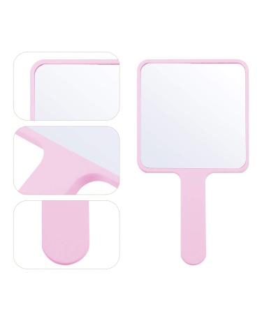 Lurrose Handheld Makeup Mirror with Handle - Double-Sided Cosmetic Mirror for Shaving and Salon Use (Pink) - Buy Online on GoSupps.com