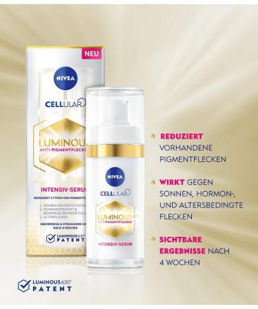 Nivea Cellular Luminous 630 Daily Care Fluid & Intensive Serum Set - Brightening Facial Care for Reducing Pigment Spots | 30ml Serum & 40ml Fluid | International Shipping Available - Buy Online on GoSupps.com