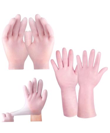 Moisturizing Gloves Overnight 2 Pairs Non-slip Palm Elastic Lotion Gloves Free Size Gloves for Dry Hands Chapped Skin Beauty Supplies