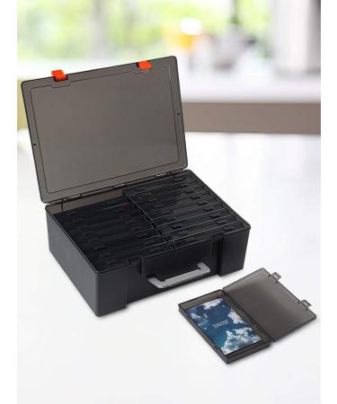 iBune Large 4 x 6 Photo Storage Box 18 Inner Photo Cases Store up to 1800 Photos Photo Organizer Cards Craft Keeper with Handle for Photo Puzzles Cards Seed Packets Black - Buy Online on GoSupps.com