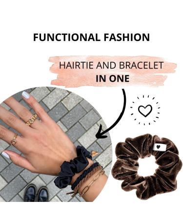 Bellody Velvet Scrunchies - Mocha Brown Hair Tie | Soft Strong Hold & Exclusive Colors - Perfect for All Hairstyles - Buy Online on GoSupps.com