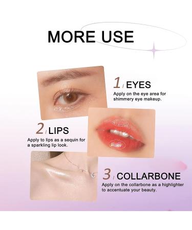 Erinde Liquid Glitter Eyeliner Eyeshadow Set - Shimmer Metallic Eye Shadow for Long-Lasting Korean Sparkle Makeup - 6PCS - Buy Online on GoSupps.com