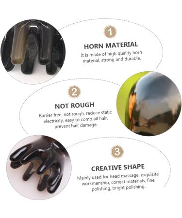Fomiyes 3-Pack Octopus Massage Shampoo Brush - Handcrafted Yak-Horn Hair Comb for Women - Head Massager & Spa Tool - Buy Online on GoSupps.com