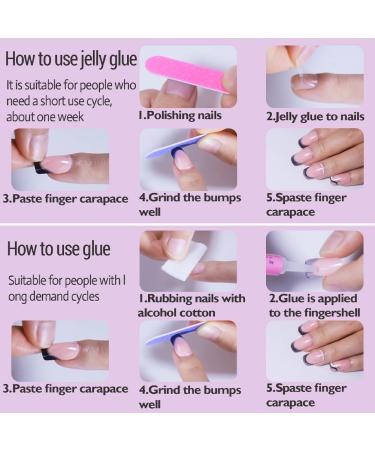 Medium Press on Nails - 24 Pcs Square False Nails with Glossy White French Tips | Stick on Acrylic Nail Designs for Women - International Shipping Available - Buy Online on GoSupps.com