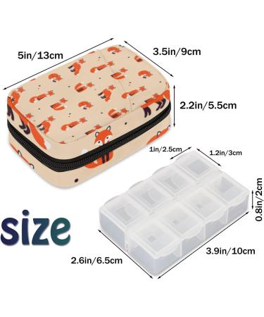 Cute Fox Pill Case | Weekly Medicine Organizer with Travel Bag | 7-Day Vitamin & Supplement Box - Buy Online on GoSupps.com