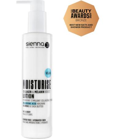 Sienna X Moisurise Hydrating Moisturizing Lotion with Collagen & Melanin Hyaluronic Acid Arginine Vitamin E & Shea Butter Perfect for Bronzers - Buy Online on GoSupps.com