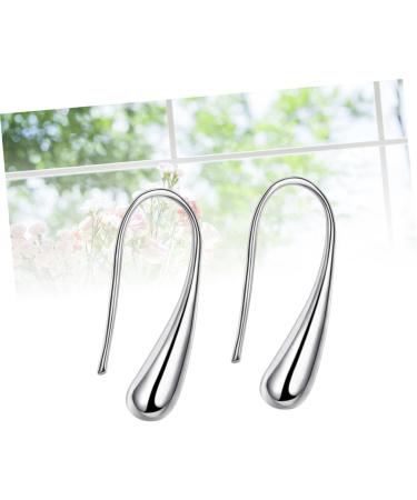 CALLARON 2pcs Gifts for An Anniversary Ladies Earrings Gifts for Her Wife Metallic Earrings Silver Earrings Gift for Wife Girl's Earrings Portable Earrings Simple Accessories Ear Hook Miss Medium Silver - Buy Online on GoSupps.com