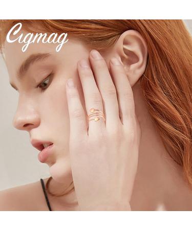 Cigmag 2PCs Lymphatic Drainage Magnetic Finger Rings for Women - 99% Pure Copper Adjustable & Gift Box (Rose Gold Heart) - Buy Online on GoSupps.com
