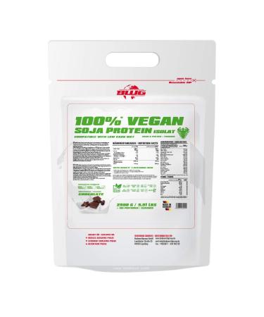 BWG Soy Isolate Protein Shake 100% (vegan and lactose -free) Purely vegetable protein powder premium soybean protein without genetic engineering chocolate 1 x 2500 g chocolate cream 2500 g
