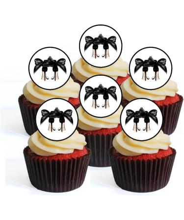 24 Black Bow Heels Cupcake Toppers High Heels Cake Edible Premium Thickness SWEETENED Vanilla Wafer Rice Paper Discs Cake Decorations - Buy Online on GoSupps.com