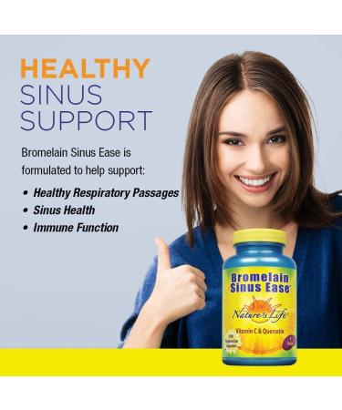 Nature's Life Bromelain Sinus Ease 1200mg with Vitamin C & Quercetin | Sinus Support & Immune Function | 100 Vegetarian Capsules - Buy Online on GoSupps.com