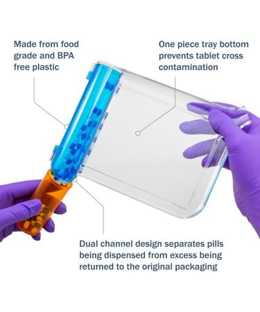 Apothecary Products Pill Tray & Spatula Set | Clear Tablet Organizer for Medicine & Vitamins | Right-Handed | 2 Count - Buy Online on GoSupps.com