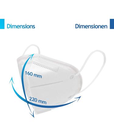 Virshields FFP2 Mundsprung Mask - 94% PFE 99.99% VFE 5-Layer Protection EN 149 Certified Bulk Options Made in EU - White Breathing Mask (40s Pack) - Buy Online on GoSupps.com