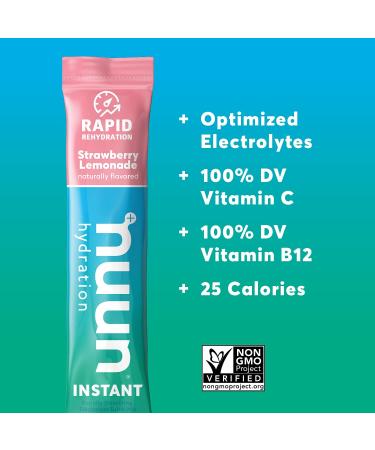 Nuun Instant Electrolyte Powder Packets - Strawberry Lemonade Flavor - 16 Servings - Buy Online on GoSupps.com