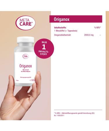 Meta Care Origanox - Premium Wild Marjoram Extract 2000 mg Oregano Powder - 50 g for Easy Intake - Boost Your Health Naturally - Buy Online on GoSupps.com