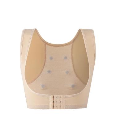 Upper Back Pain Brace Clavicle Support Straightener Posture Corrector for Women Back Pain Lumbar Back Support Belt Breathable Elastic Back Posture Correction Belt Adjustable Shoulder (Beige M) Beige M