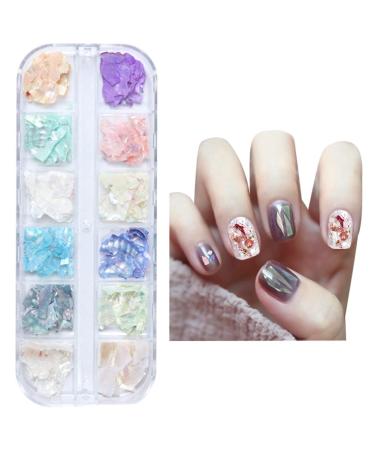 URFEDA Nail Sequins Colourful Flakes Irregular Nail Decoration 3D Glitter Sequins Nail Decals Art DIY Nail Art Decoration Sticker for Nails Nail Art Sequins Rhinestone Nail Art Manicure