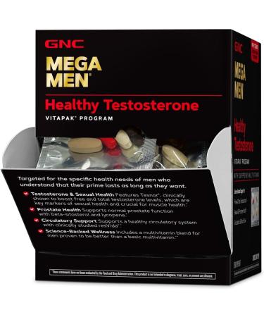 GNC Mega Men Healthy Testosterone Vitapak Program - Boost Vitality & Performance (30 Servings - Buy Online on GoSupps.com