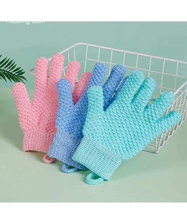 2 Pair Exfoliating Body Gloves | Unisex Bath Scrub Mitts for Shower Spa & Massage | Exfoliating Mitts for Body Face Hands & Feet - Buy Online on GoSupps.com
