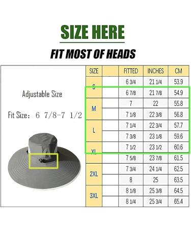 Leotruny Men's Wide Brim Sun Hat UPF50+ Waterproof Bucket Hat for Fishing Hiking Camping - Light Grey - Buy Online on GoSupps.com