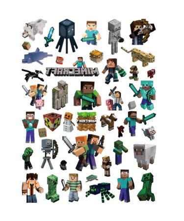 Minecraft Temporary Tattoo for Kids - 8 Sheets | MC Game Birthday Party Supplies & Favors for Boys and Girls - Buy Online on GoSupps.com