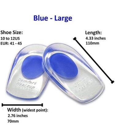 Men's Large Gel Heel Cups - 3 Pairs for Plantar Fasciitis & Heel Pain Relief - Buy Online on GoSupps.com