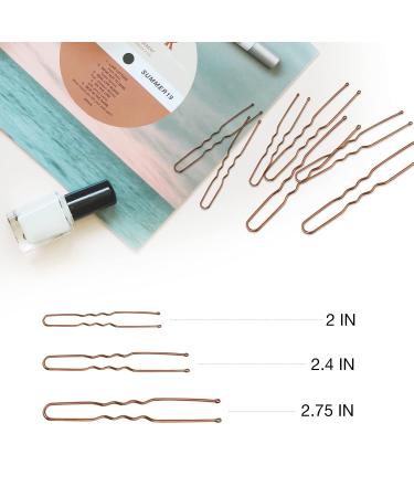 Hoyols U Shaped Hair Pins - 150 Count Bulk Pack, Brown Assorted Size Bobby Pins for Women and Girls - Buy Online on GoSupps.com