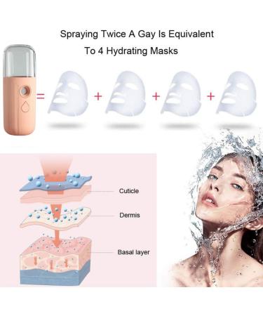 Mini Facial Mister Handheld Face Mist Sprayer Moisturizing USB Recharging Skin Hydration Tool 30ml Pink Handheld Facial Sprayer - Buy Online on GoSupps.com