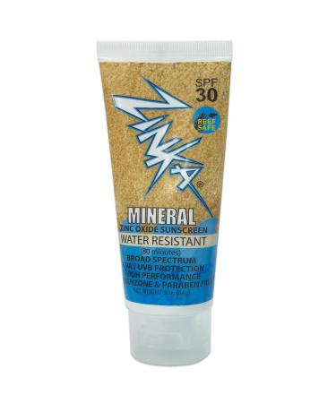 Zinka Sunscreen Reef Safe Mineral Formula SPF 30 Zinc Oxide Lotion 3 oz No Chemicals Water Resistant for Swimming Surfing Running and Outdoor Recreation
