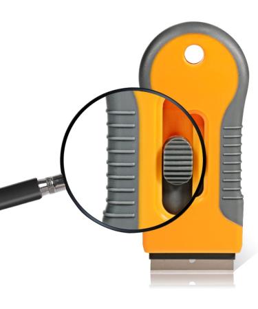 EHDIS Ceramic Scraper with 10 Stainless Steel Blades - Car Sticker, Glass Cooktop, Label, Glue, Paint Adhesive Remover Tool - Yellow - Buy Online on GoSupps.com