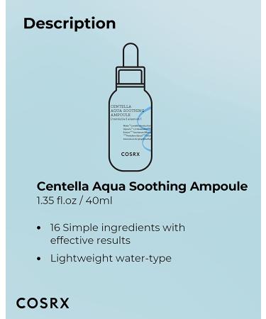 Cosrx Hydrium Centella Aqua Soothing Ampoule 1.35 fl oz - Hydrate & Soothe Skin - Buy Online on GoSupps.com