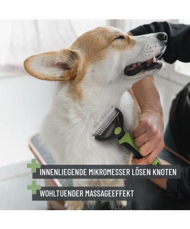 Reavet Dog & Cat Brush - Underwool & Top Hair Care for Long-Haired Breeds (Size M-L) | Massage Effect & Fur Protection - Buy Online on GoSupps.com