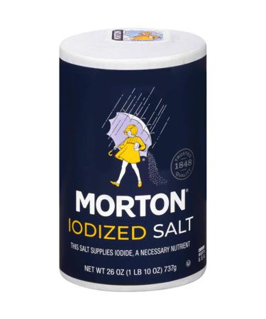 Morton Iodized Salt, 26-Ounce (Pack of 24) Iodized 26 Ounce (Pack of 24)
