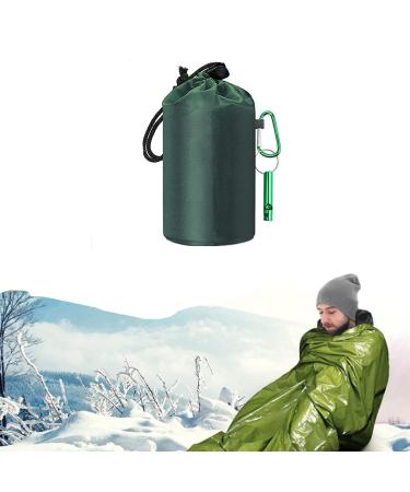 Bivy Sack Emergency Sleeping Bag, Waterproof Survival Sleeping Bag for Outdoor Camping, Disaster Survive Thermal Blanket Green