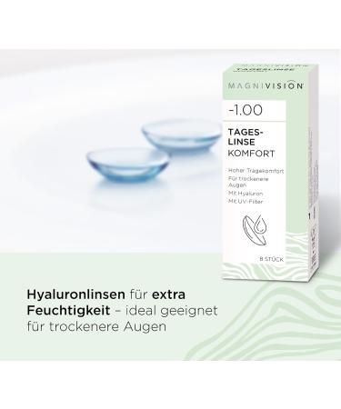 Buy Magnivision Daily Lenses Comfort - 8 Soft Contact Lenses (-4.00 Dpt) with Hyaluron & UV Filter for Sensitive Eyes - Preservative-Free - Buy Online on GoSupps.com