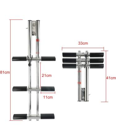 DasMarine Heavy Duty 3 Step Boat Marine Sport/Diver Ladder - 316 Stainless Steel, Telescoping Tube, Transom Mounting Extension Shim - Buy Online on GoSupps.com