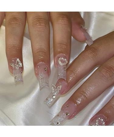 Silver Butterfly Nail Charms - 3D Metallic Rhinestones for Nail Designs | 20pcs - Buy Online on GoSupps.com