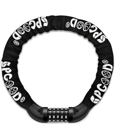 Spgood bicycle lock (14 colors) with numbers and high safety level bicycle chain lock pay code combination Castle hardened steel chain members (black) - Buy Online on GoSupps.com