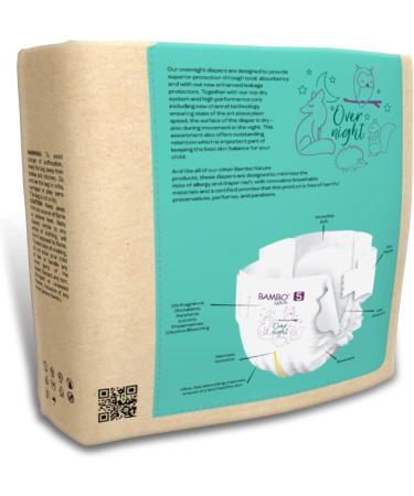 Bambo Nature Overnight Nappies Eco-Friendly Nappies Enhanced Leakage Protection For Dry Night s Sleep Secure & Comfortable Overnight Baby Nappies Ultra Absorption Size 5 Nappies (12-18g) 22PK - Buy Online on GoSupps.com