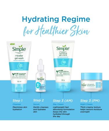 Sim._.ple Water Boost Micellar Facial Wash 150ml | Soap-Free Hydrating Facewash for Normal to Dry Skin | Dewy & Refreshing Cleansing Solution - Buy Online on GoSupps.com