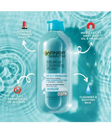 Garnier SkinActive Micellar Cleansing Water 13.5floz 2-Pack with EcoPads - Waterproof Makeup Remover Bundle - Buy Online on GoSupps.com