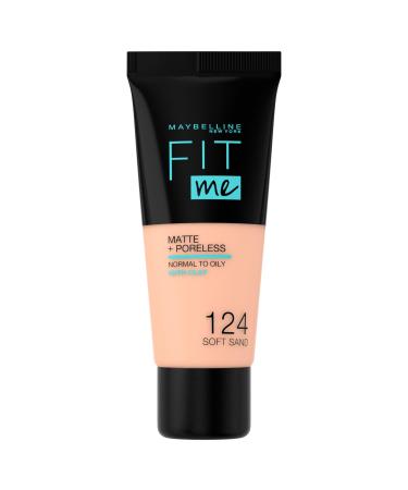 Maybelline Fit Me Matte & Poreless Foundation 124 Soft Sand 30ml 124 Soft Sand 30 ml (Pack of 1)