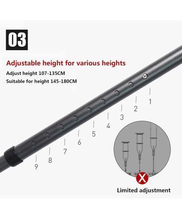 Lightweight Aluminum F-Shaped Crutch for The Elderly Adjustable Foldable Carry-On Cane for The Elderly Medical Rehabilitation Crutches Walker A F Type Star of Light A F type - Buy Online on GoSupps.com